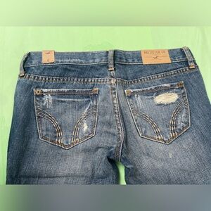 LOW RISE VINTAGE Hollister Cali Hermosa Dark Blue boot leg  size 0 irregular